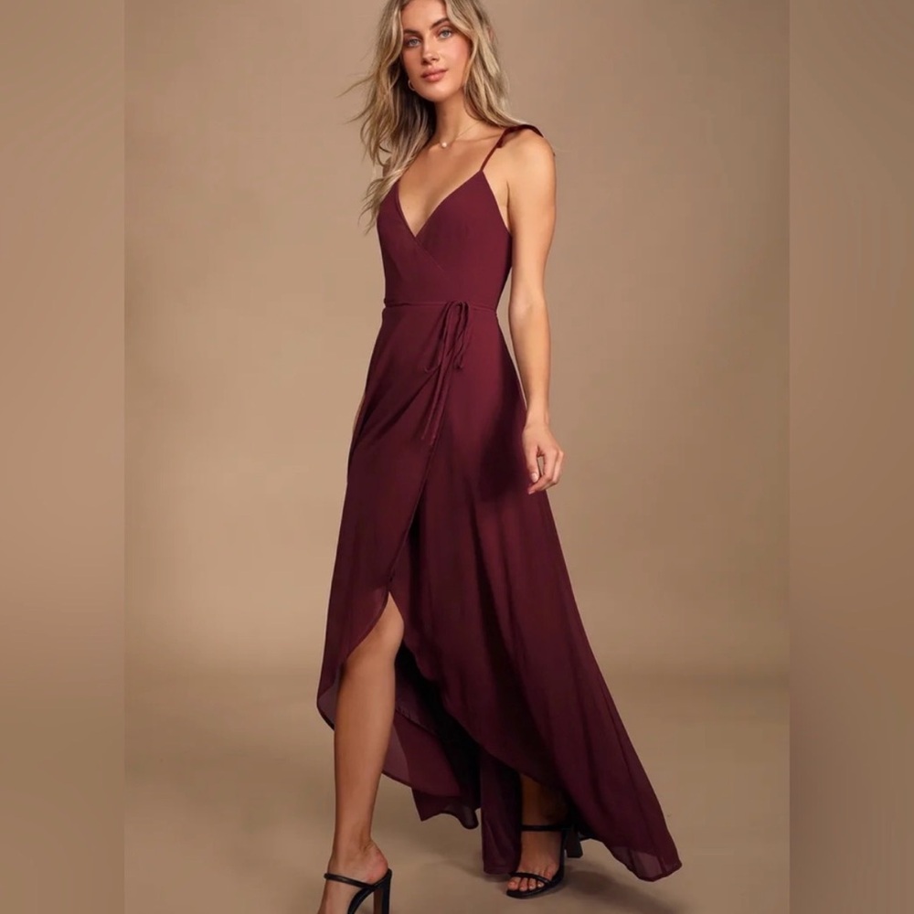 Lulu's Burgundy High Low Dress